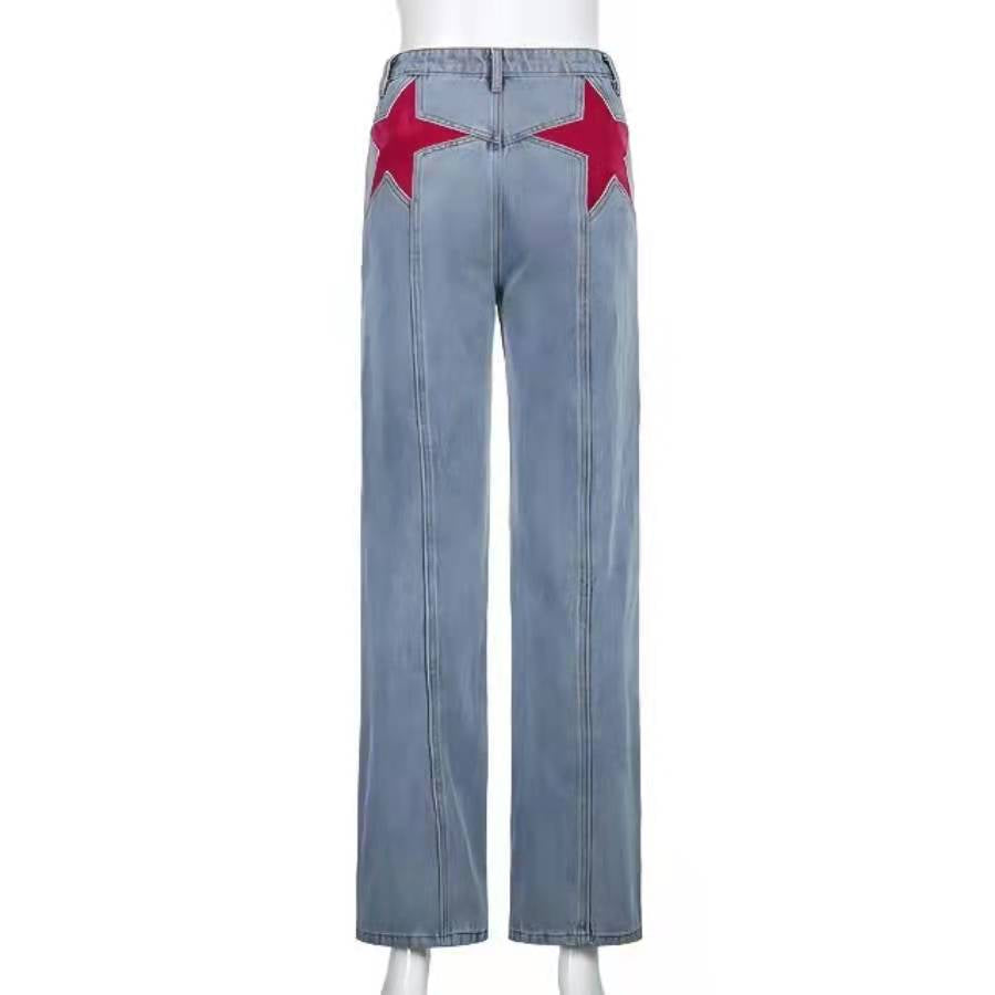 90's retro "Red Stars" broek